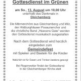 Plakat Gottesdienst im Grünen  KG Gleichamberg